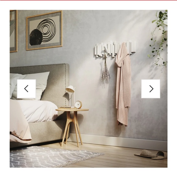 Brand New Umbra White Decorative Wall Mounted Sticks 5 Multi Hook - Picture 2 of 10